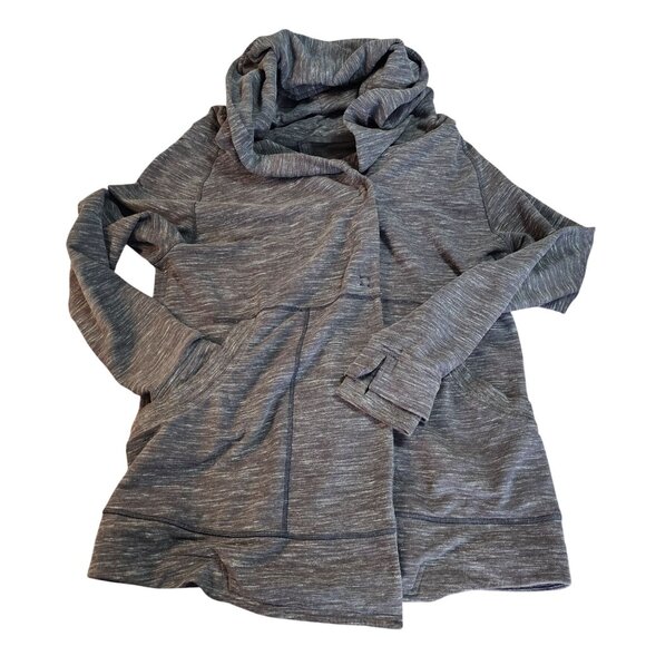 Lululemon Find Your Centre Wrap Jacket 6 Heathered Gray Hooded Yoga Athleisure - Picture 2 of 13